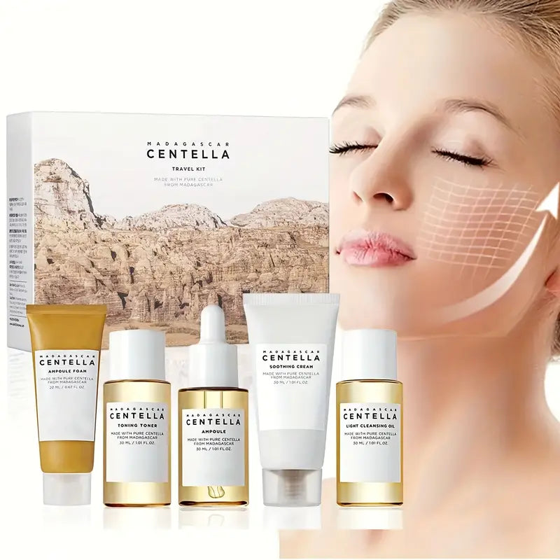 5pcs Madagas Plus Centella Asiatica Skincare Set with Essence
