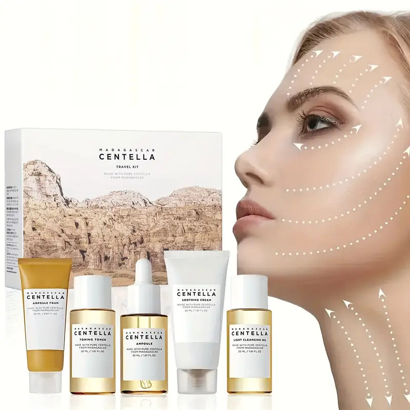 5pcs Madagas Plus Centella Asiatica Skincare Set with Essence